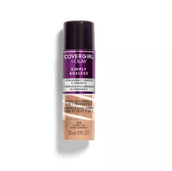 🆕🌀Cover Girl and Olay 3 in 1 Moisturizing, Simply Ageless Foundation #260 - Picture 1 of 5